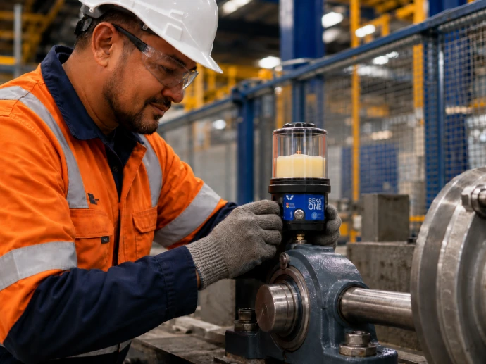 Technician installing BEKA ONE lubricator