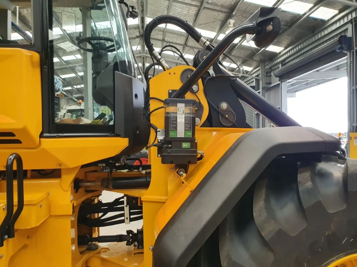 Automatic lubrication system installed on heavy machinery