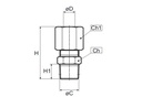 Male Stud Coupling - 6mm x m10x1 - Steel