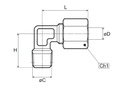 6mm x M8 Stud elbow steel