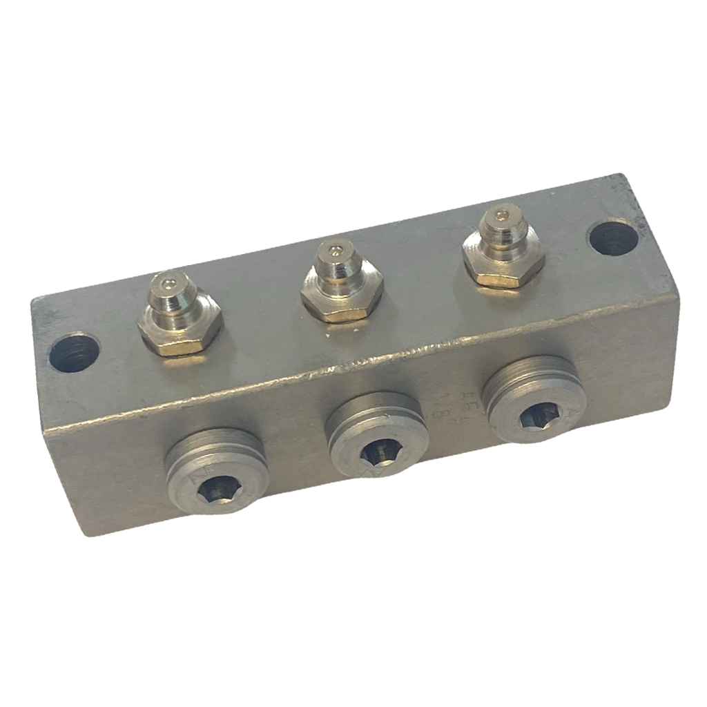 [A1113003] 3 pos. 1/8BSP Remote Block with Grease Nipples