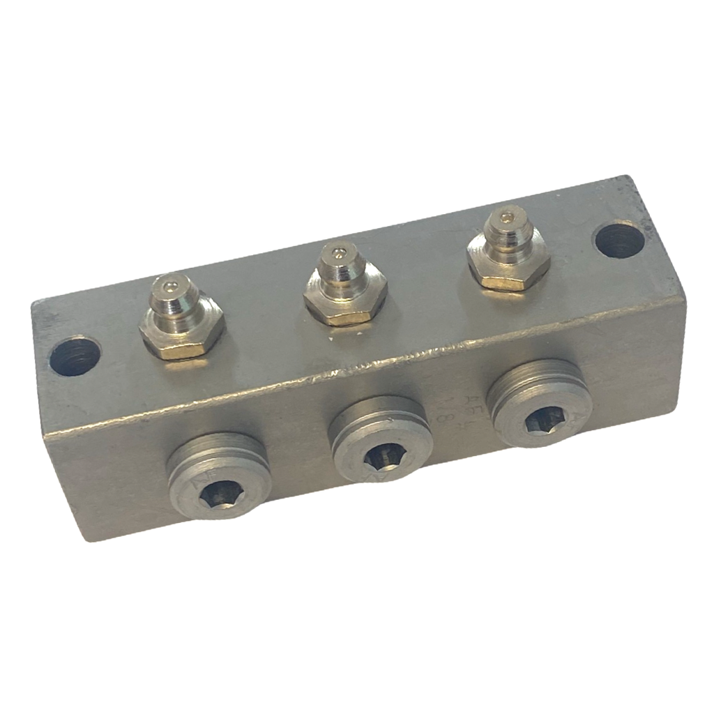 3 pos. 1/8BSP Remote Block with Grease Nipples