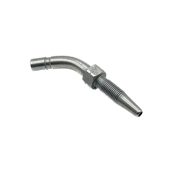 [A0209017] Hose Tail 45 degrees Mild Steel - 8.6 (5/32") Hose Push-in
