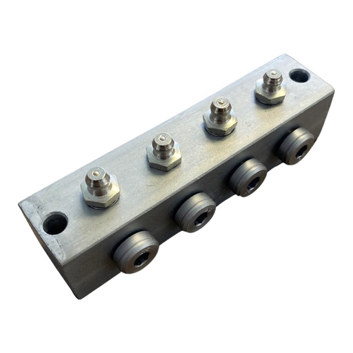 [A1113004] 4 pos. 1/8BSP Remote Block with Grease Nipples