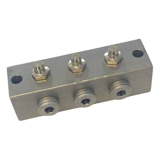 [A1113003] 3 pos. 1/8BSP Remote Block with Grease Nipples